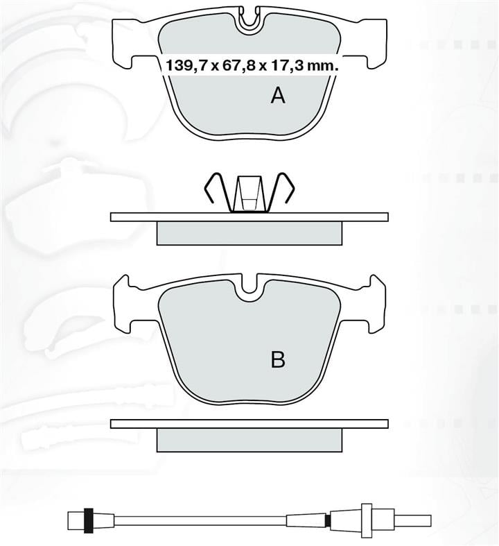 Тормозные колодки дисковые, комплект DAfmi D259E