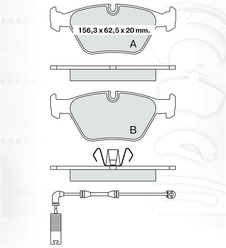 Тормозные колодки дисковые, комплект DAfmi D264E