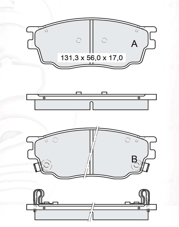 Тормозные колодки дисковые, комплект DAfmi D218E