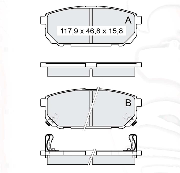 Тормозные колодки дисковые, комплект DAfmi D345E