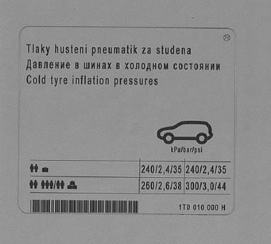 1T0010000H VAG Наклейка информационная