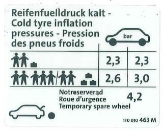 1T0010463M VAG Наклейка інформаційна