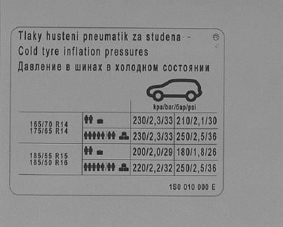 1S0010000E VAG Наклейка информационная