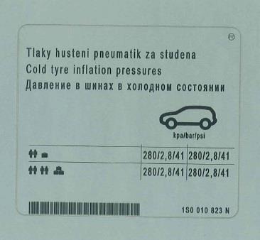 1S0010823N VAG Наклейка информационная