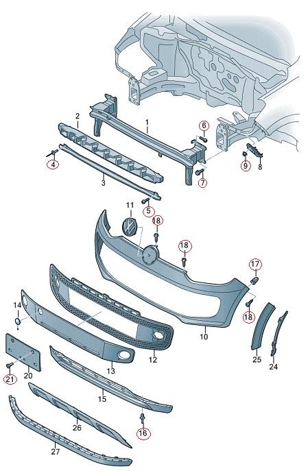1S0898623 VAG Комплект монтажный