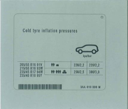 3AA010800M VAG Наклейка інформаційна