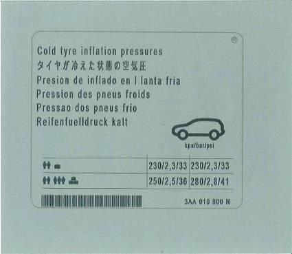 3AA010800N VAG Наклейка інформаційна