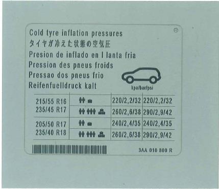 3AA010800R VAG Наклейка інформаційна