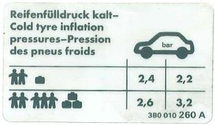 3B0010260A VAG Наклейка информационная