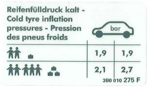 3B0010275F VAG Наклейка інформаційна