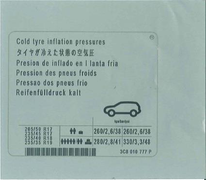 3C8010777P VAG Наклейка інформаційна