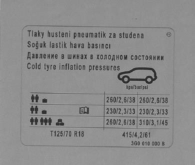 3G0010000B VAG Наклейка інформаційна