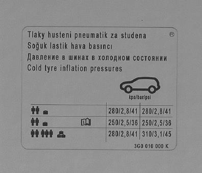3G0010000K VAG Наклейка информационная