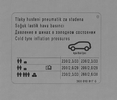 3G0010817G VAG Наклейка інформаційна