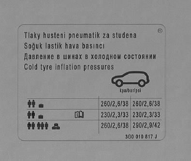3G0010817J VAG Наклейка інформаційна