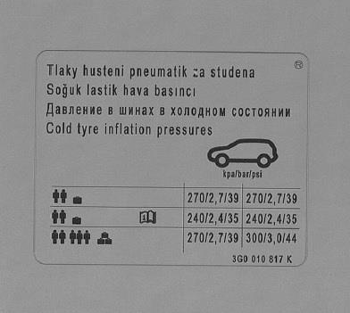 3G0010817K VAG Наклейка информационная