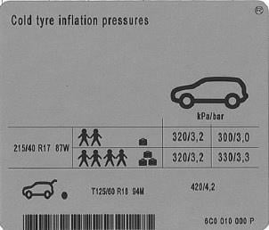 6C0010000P VAG Наклейка информационная