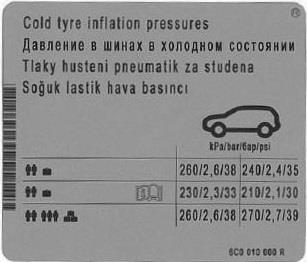 6C0010000R VAG Наклейка информационная