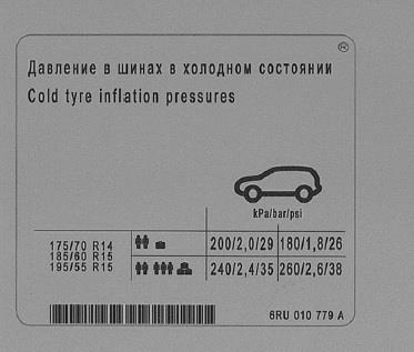 6RU010779A VAG Наклейка інформаційна