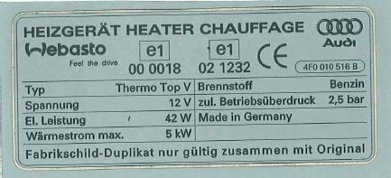 4F0010516B VAG Табличка информационная