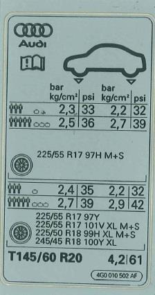 4G0010502AF VAG Наклейка інформаційна