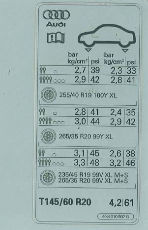 4G8010502G VAG Наклейка информационная