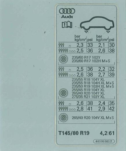 4H0010502ET VAG Наклейка информационная