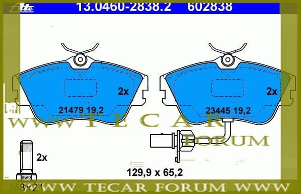 7D0698151G VAG Колодки гальмівні, комплект