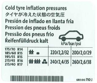 6R0010710J VAG Наклейка информационная