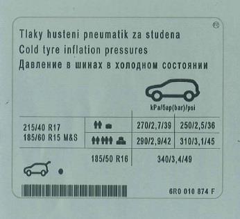 6R0010874F VAG Наклейка информационная