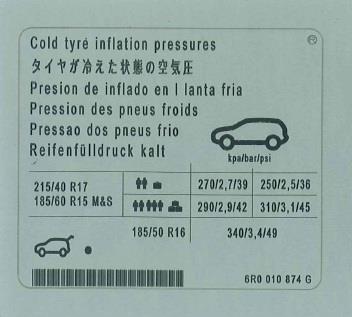 6R0010874G VAG Наклейка інформаційна