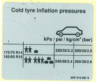 6RF010691S VAG Наклейка информационная