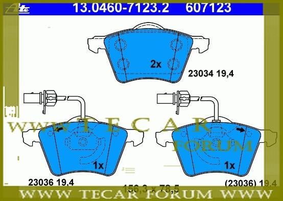 7D0698151A VAG Колодки гальмівні, комплект