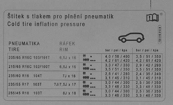 7E0010810M VAG Наклейка информационная