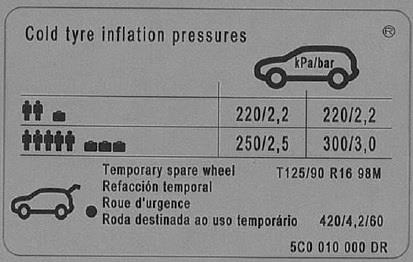 5C0010000DR VAG Наклейка інформаційна