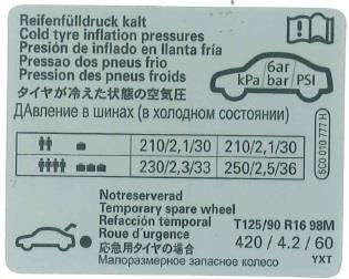5C0010777H VAG Наклейка информационная
