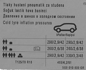 5G0010000GR VAG Наклейка інформаційна