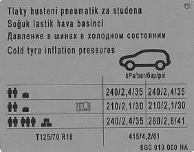 5G0010000HA VAG Наклейка інформаційна