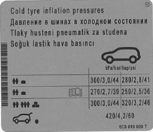 6C0010000T VAG Наклейка информационная