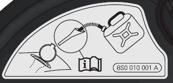 8S0010001A VAG Табличка для заправкитопливом