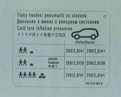 12E010000B VAG Наклейка информационная