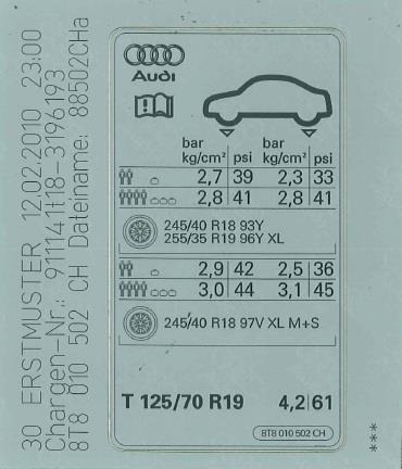 8T8010502CH VAG Наклейка інформаційна