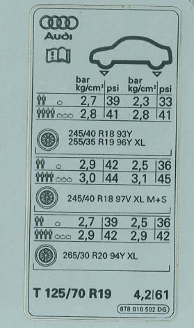 8T8010502DG VAG Наклейка информационная