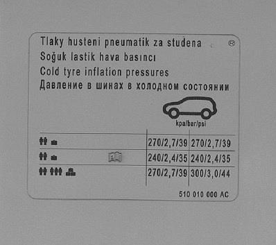 510010000AC VAG Наклейка информационная
