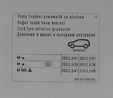 510010000AD VAG Наклейка информационная