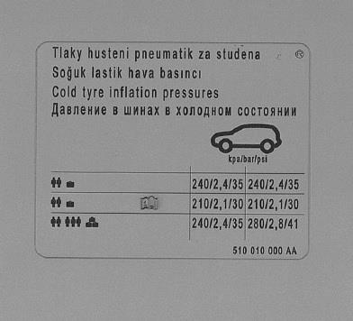 510010000AA VAG Наклейка информационная