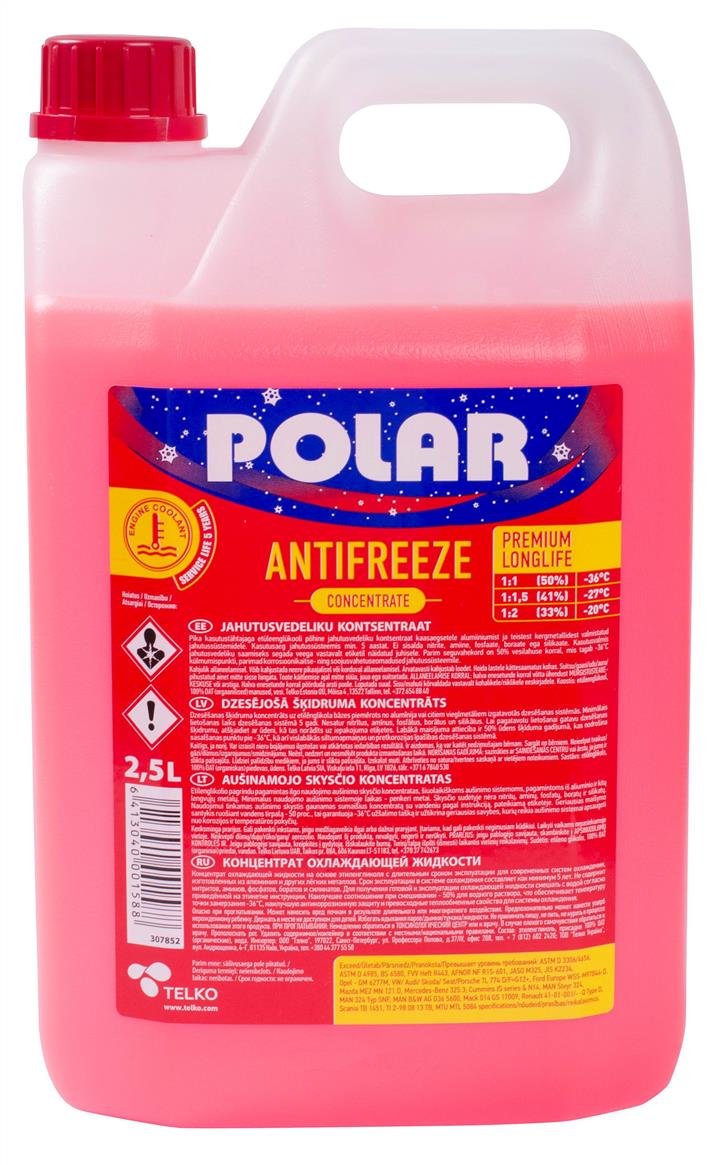 Polar K200224 Антифриз-концентрат G12+, червоний, -70°C, 2,5 л K200224: Купити в Україні - Добра ціна на EXIST.UA!