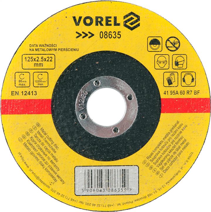 Vorel 08635 Диск відрізний по металу 125х2, 5х22мм 08635: Купити в Україні - Добра ціна на EXIST.UA!