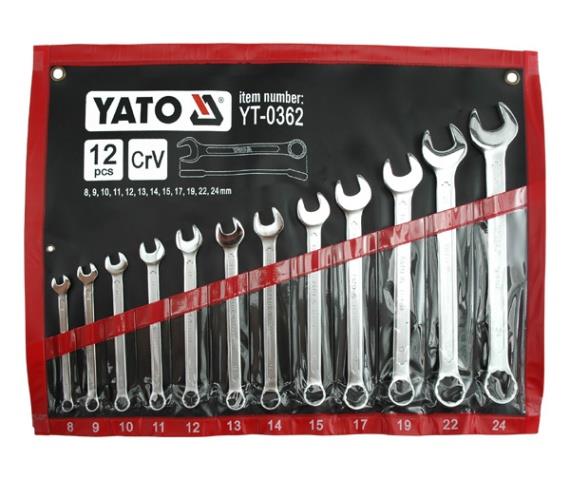 Yato YT-0362 Набір ключів комбінованих 8-15, 17, 19, 22, 24 мм YT0362: Приваблива ціна - Купити в Україні на EXIST.UA!