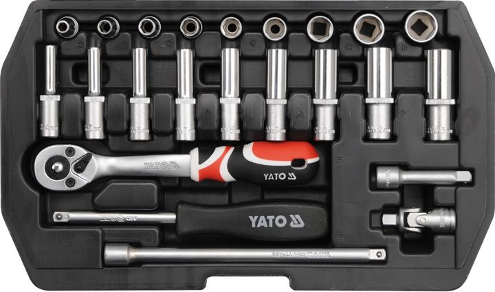 Yato YT-1445 Набір торцевих головок з тріскачкою 1/4", 4-13 мм, 23 шт. YT1445: Купити в Україні - Добра ціна на EXIST.UA!